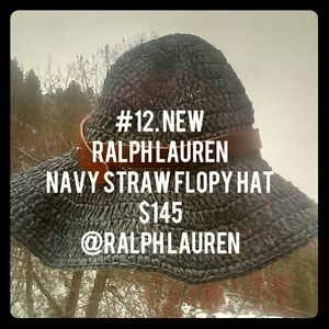Ralph Lauren -Navy Straw Floppy Hat